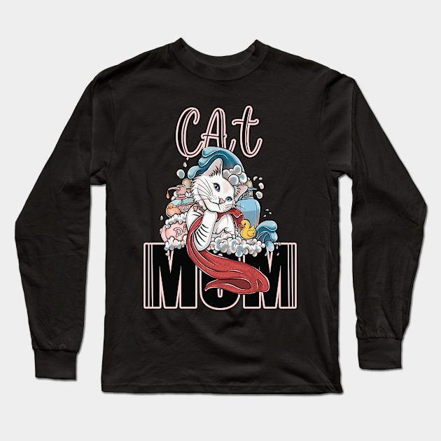 Cat Mom Long Sleeve T-Shirt by Dugleidy Santos